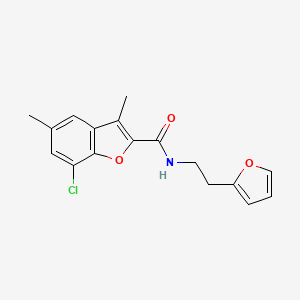 molecular formula C17H16ClNO3 B5216597 7-chloro-N-[2-(2-furyl)ethyl]-3,5-dimethyl-1-benzofuran-2-carboxamide 