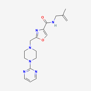 molecular formula C17H22N6O2 B5216614 N-(2-methyl-2-propen-1-yl)-2-{[4-(2-pyrimidinyl)-1-piperazinyl]methyl}-1,3-oxazole-4-carboxamide 