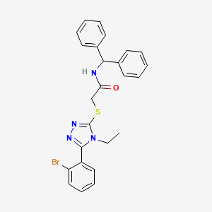 molecular formula C25H23BrN4OS B5216621 2-{[5-(2-bromophenyl)-4-ethyl-4H-1,2,4-triazol-3-yl]thio}-N-(diphenylmethyl)acetamide 