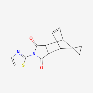 molecular formula C14H12N2O2S B5216633 4'-(1,3-thiazol-2-yl)-4'-azaspiro[cyclopropane-1,10'-tricyclo[5.2.1.0~2,6~]decane]-8'-ene-3',5'-dione 