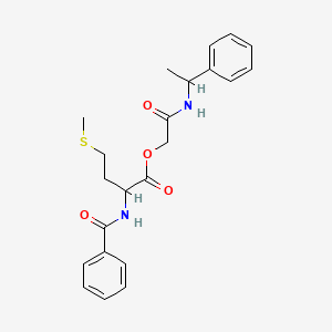 2-oxo-2-[(1-phenylethyl)amino]ethyl N-benzoylmethioninate