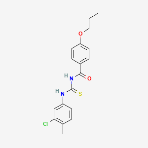 molecular formula C18H19ClN2O2S B5216646 N-{[(3-chloro-4-methylphenyl)amino]carbonothioyl}-4-propoxybenzamide 