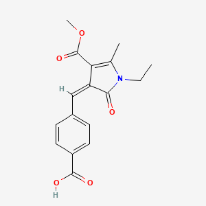 molecular formula C17H17NO5 B5216663 4-{[1-ethyl-4-(methoxycarbonyl)-5-methyl-2-oxo-1,2-dihydro-3H-pyrrol-3-ylidene]methyl}benzoic acid 