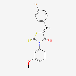 molecular formula C17H12BrNO2S2 B5216677 5-(4-bromobenzylidene)-3-(3-methoxyphenyl)-2-thioxo-1,3-thiazolidin-4-one 