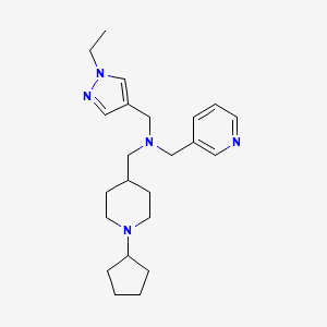 molecular formula C23H35N5 B5216682 1-(1-cyclopentyl-4-piperidinyl)-N-[(1-ethyl-1H-pyrazol-4-yl)methyl]-N-(3-pyridinylmethyl)methanamine 