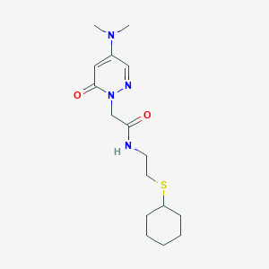 molecular formula C16H26N4O2S B5216704 N-[2-(cyclohexylthio)ethyl]-2-[4-(dimethylamino)-6-oxo-1(6H)-pyridazinyl]acetamide 