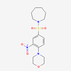 molecular formula C16H23N3O5S B5216734 1-{[4-(4-morpholinyl)-3-nitrophenyl]sulfonyl}azepane 