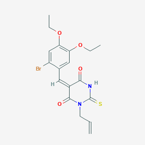 molecular formula C18H19BrN2O4S B5216766 1-allyl-5-(2-bromo-4,5-diethoxybenzylidene)-2-thioxodihydro-4,6(1H,5H)-pyrimidinedione 