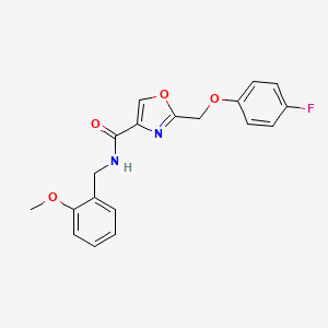 molecular formula C19H17FN2O4 B5216788 2-[(4-fluorophenoxy)methyl]-N-(2-methoxybenzyl)-1,3-oxazole-4-carboxamide 
