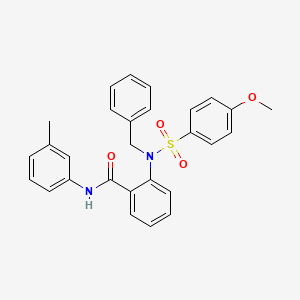molecular formula C28H26N2O4S B5216791 2-{benzyl[(4-methoxyphenyl)sulfonyl]amino}-N-(3-methylphenyl)benzamide 