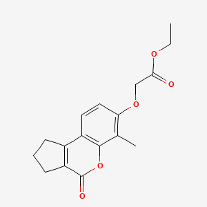 molecular formula C17H18O5 B5216804 乙酸[(6-甲基-4-氧代-1,2,3,4-四氢环戊[c]色烯-7-基)氧基]乙酯 