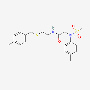 molecular formula C20H26N2O3S2 B5216808 N~1~-{2-[(4-methylbenzyl)thio]ethyl}-N~2~-(4-methylphenyl)-N~2~-(methylsulfonyl)glycinamide 