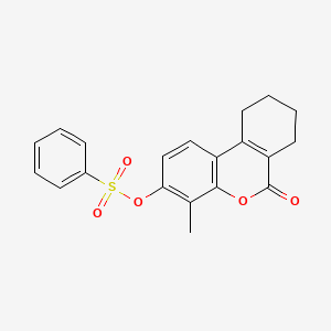 molecular formula C20H18O5S B5216853 4-methyl-6-oxo-7,8,9,10-tetrahydro-6H-benzo[c]chromen-3-yl benzenesulfonate 