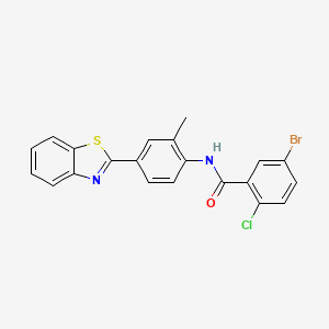 molecular formula C21H14BrClN2OS B5216897 N-[4-(1,3-benzothiazol-2-yl)-2-methylphenyl]-5-bromo-2-chlorobenzamide 