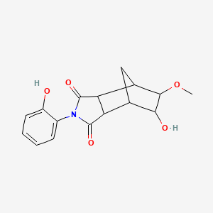 molecular formula C16H17NO5 B5216923 8-hydroxy-4-(2-hydroxyphenyl)-9-methoxy-4-azatricyclo[5.2.1.0~2,6~]decane-3,5-dione 