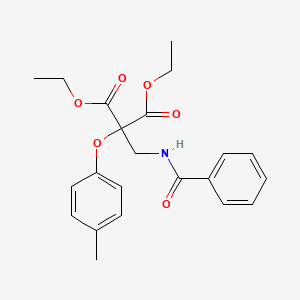molecular formula C22H25NO6 B5216924 diethyl [(benzoylamino)methyl](4-methylphenoxy)malonate 