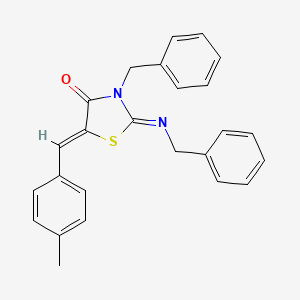 molecular formula C25H22N2OS B5216932 3-benzyl-2-(benzylimino)-5-(4-methylbenzylidene)-1,3-thiazolidin-4-one 