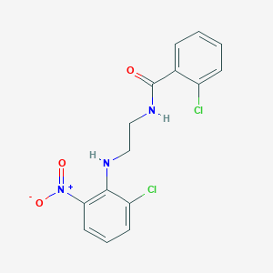 molecular formula C15H13Cl2N3O3 B5216948 2-chloro-N-{2-[(2-chloro-6-nitrophenyl)amino]ethyl}benzamide 