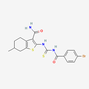 molecular formula C18H18BrN3O2S2 B5216963 2-({[(4-bromobenzoyl)amino]carbonothioyl}amino)-6-methyl-4,5,6,7-tetrahydro-1-benzothiophene-3-carboxamide 