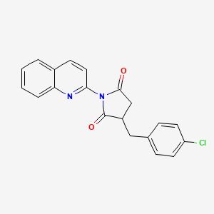 molecular formula C20H15ClN2O2 B5217008 3-(4-chlorobenzyl)-1-(2-quinolinyl)-2,5-pyrrolidinedione 