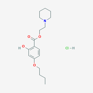 molecular formula C18H28ClNO4 B5217033 2-(1-piperidinyl)ethyl 4-butoxy-2-hydroxybenzoate hydrochloride 