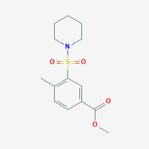 molecular formula C14H19NO4S B5217042 methyl 4-methyl-3-(1-piperidinylsulfonyl)benzoate 