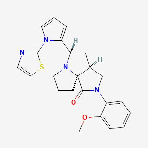 molecular formula C23H24N4O2S B5217054 (3aS*,5S*,9aS*)-2-(2-methoxyphenyl)-5-[1-(1,3-thiazol-2-yl)-1H-pyrrol-2-yl]hexahydro-7H-pyrrolo[3,4-g]pyrrolizin-1(2H)-one 