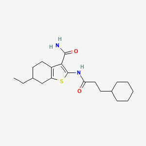 2-[(3-cyclohexylpropanoyl)amino]-6-ethyl-4,5,6,7-tetrahydro-1-benzothiophene-3-carboxamide