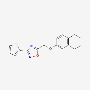 molecular formula C17H16N2O2S B5217076 5-[(5,6,7,8-tetrahydro-2-naphthalenyloxy)methyl]-3-(2-thienyl)-1,2,4-oxadiazole 