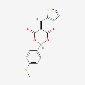 molecular formula C16H12O4S2 B5217096 2-[4-(methylthio)phenyl]-5-(2-thienylmethylene)-1,3-dioxane-4,6-dione 