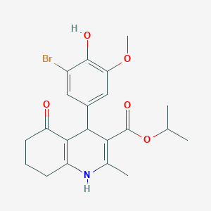 molecular formula C21H24BrNO5 B5217098 isopropyl 4-(3-bromo-4-hydroxy-5-methoxyphenyl)-2-methyl-5-oxo-1,4,5,6,7,8-hexahydro-3-quinolinecarboxylate 