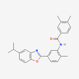 N-[5-(5-isopropyl-1,3-benzoxazol-2-yl)-2-methylphenyl]-3,4-dimethylbenzamide