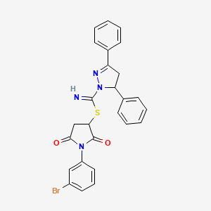 molecular formula C26H21BrN4O2S B5217115 1-(3-bromophenyl)-2,5-dioxo-3-pyrrolidinyl 3,5-diphenyl-4,5-dihydro-1H-pyrazole-1-carbimidothioate 