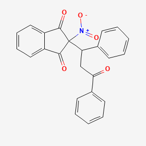molecular formula C24H17NO5 B5217134 2-nitro-2-(3-oxo-1,3-diphenylpropyl)-1H-indene-1,3(2H)-dione 
