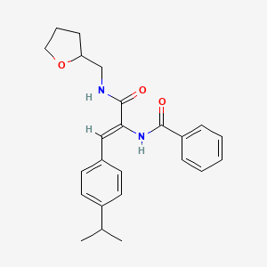 molecular formula C24H28N2O3 B5217152 N-(2-(4-isopropylphenyl)-1-{[(tetrahydro-2-furanylmethyl)amino]carbonyl}vinyl)benzamide 