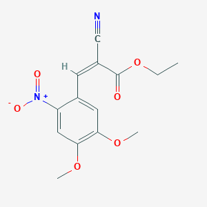 molecular formula C14H14N2O6 B5217178 ethyl 2-cyano-3-(4,5-dimethoxy-2-nitrophenyl)acrylate 