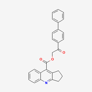 molecular formula C27H21NO3 B5217188 2-(4-biphenylyl)-2-oxoethyl 2,3-dihydro-1H-cyclopenta[b]quinoline-9-carboxylate 