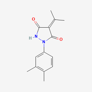 molecular formula C14H16N2O2 B5217196 2-(3,4-dimethylphenyl)-5-hydroxy-4-(1-methylethylidene)-2,4-dihydro-3H-pyrazol-3-one 
