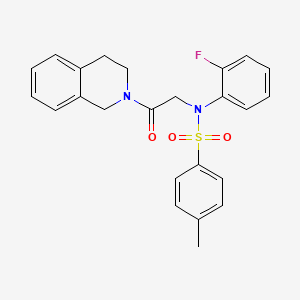 molecular formula C24H23FN2O3S B5217197 N-[2-(3,4-dihydro-2(1H)-isoquinolinyl)-2-oxoethyl]-N-(2-fluorophenyl)-4-methylbenzenesulfonamide 
