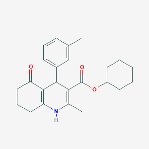 molecular formula C24H29NO3 B5217209 cyclohexyl 2-methyl-4-(3-methylphenyl)-5-oxo-1,4,5,6,7,8-hexahydro-3-quinolinecarboxylate 