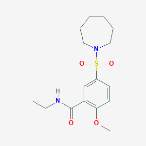 molecular formula C16H24N2O4S B5217216 5-(1-azepanylsulfonyl)-N-ethyl-2-methoxybenzamide 