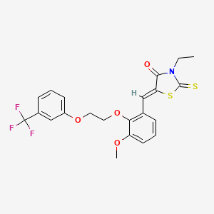 molecular formula C22H20F3NO4S2 B5217233 3-ethyl-5-(3-methoxy-2-{2-[3-(trifluoromethyl)phenoxy]ethoxy}benzylidene)-2-thioxo-1,3-thiazolidin-4-one 