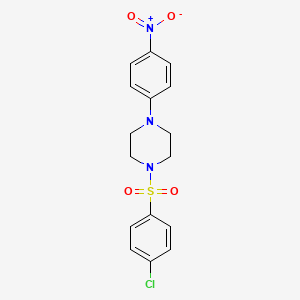 molecular formula C16H16ClN3O4S B5217289 1-[(4-chlorophenyl)sulfonyl]-4-(4-nitrophenyl)piperazine 