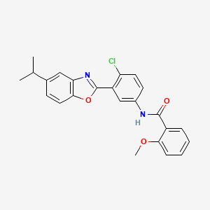 molecular formula C24H21ClN2O3 B5217331 N-[4-chloro-3-(5-isopropyl-1,3-benzoxazol-2-yl)phenyl]-2-methoxybenzamide 