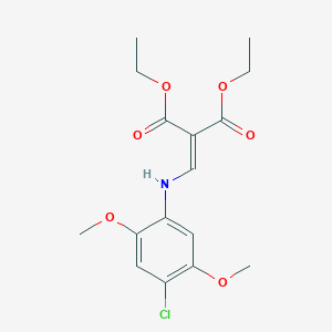 molecular formula C16H20ClNO6 B5217362 diethyl {[(4-chloro-2,5-dimethoxyphenyl)amino]methylene}malonate 