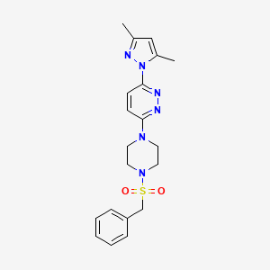 molecular formula C20H24N6O2S B5217380 3-[4-(benzylsulfonyl)-1-piperazinyl]-6-(3,5-dimethyl-1H-pyrazol-1-yl)pyridazine 