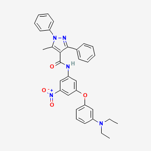 molecular formula C33H31N5O4 B5217387 N-{3-[3-(diethylamino)phenoxy]-5-nitrophenyl}-5-methyl-1,3-diphenyl-1H-pyrazole-4-carboxamide 