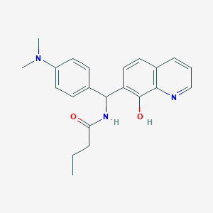 molecular formula C22H25N3O2 B5217395 N-[[4-(dimethylamino)phenyl](8-hydroxy-7-quinolinyl)methyl]butanamide 