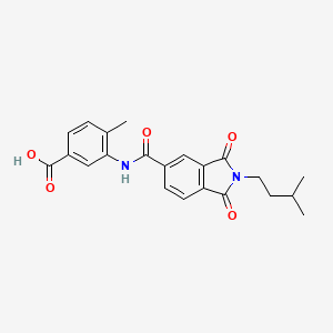molecular formula C22H22N2O5 B5217425 4-methyl-3-({[2-(3-methylbutyl)-1,3-dioxo-2,3-dihydro-1H-isoindol-5-yl]carbonyl}amino)benzoic acid 