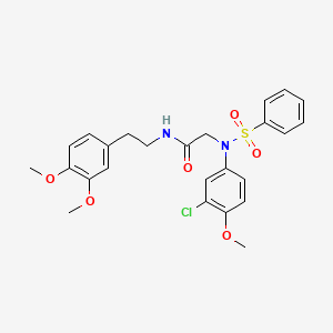 molecular formula C25H27ClN2O6S B5217436 N~2~-(3-chloro-4-methoxyphenyl)-N~1~-[2-(3,4-dimethoxyphenyl)ethyl]-N~2~-(phenylsulfonyl)glycinamide 